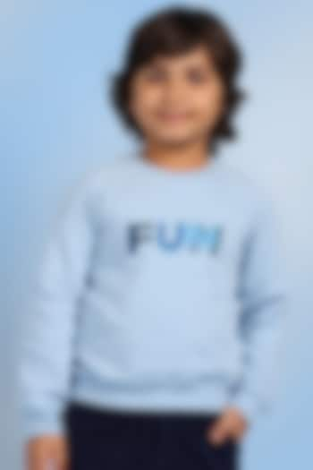 Blue Cotton Blend Sweatshirt For Boys by Tribe Kids