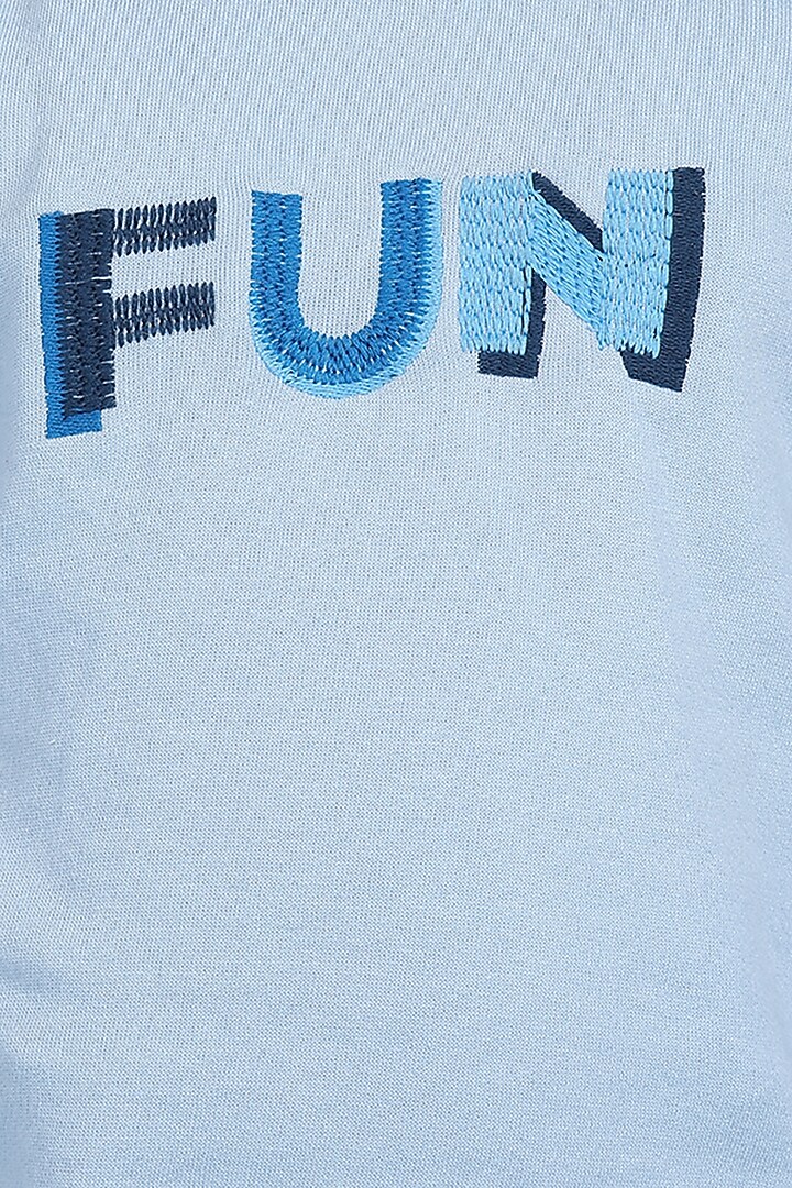 Blue Cotton Blend Sweatshirt For Boys by Tribe Kids at Pernia's Pop Up Shop