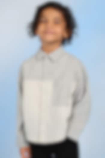 Grey Cotton Shirt For Boys by Tribe Kids at Pernia's Pop Up Shop