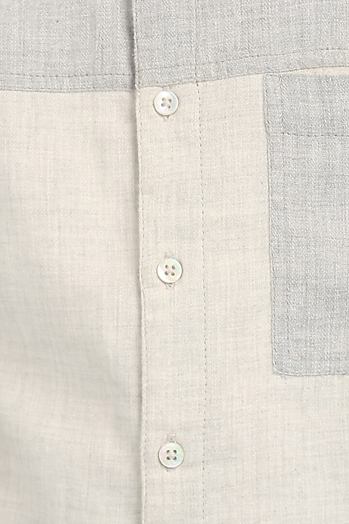 Grey Cotton Shirt For Boys by Tribe Kids at Pernia's Pop Up Shop