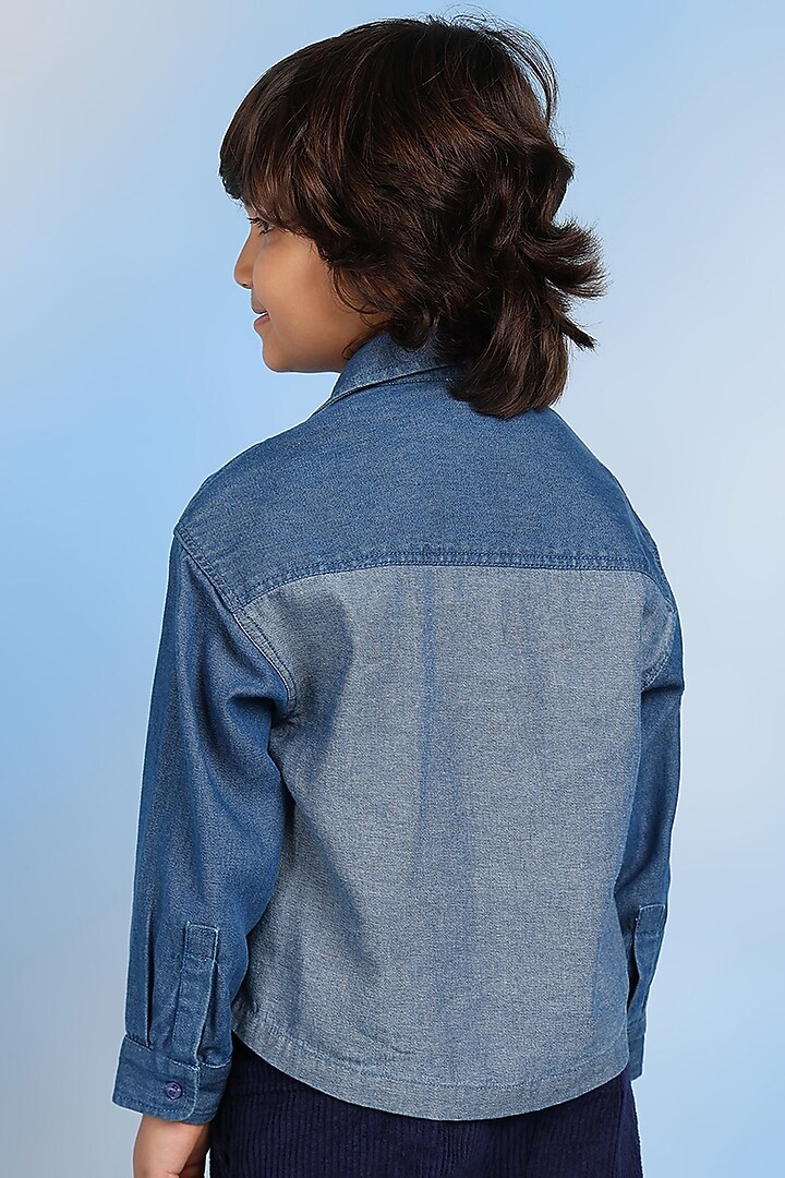 Blue Denim Shirt For Boys by Tribe Kids at Pernia's Pop Up Shop