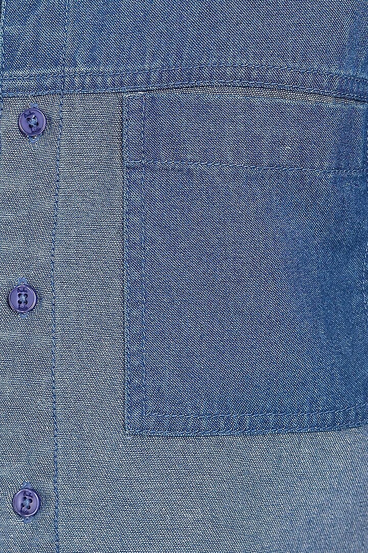 Blue Denim Shirt For Boys by Tribe Kids at Pernia's Pop Up Shop