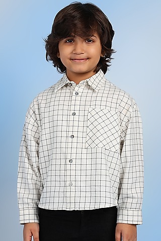 White Cotton Shirt For Boys by Tribe Kids