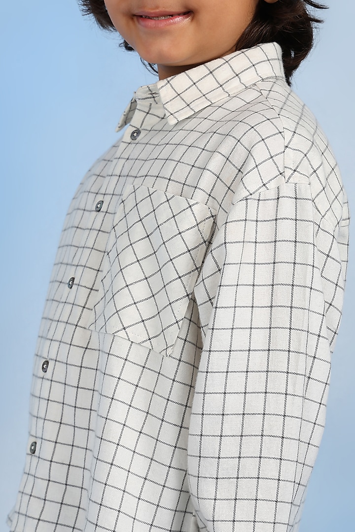 White Cotton Shirt For Boys by Tribe Kids at Pernia's Pop Up Shop