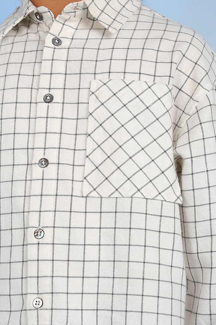 White Cotton Shirt For Boys by Tribe Kids at Pernia's Pop Up Shop