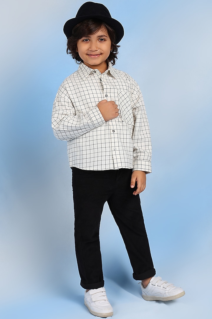 White Cotton Shirt For Boys by Tribe Kids at Pernia's Pop Up Shop