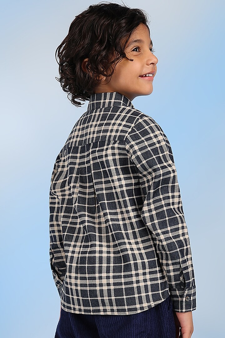 Black & White Cotton Shirt For Boys by Tribe Kids at Pernia's Pop Up Shop