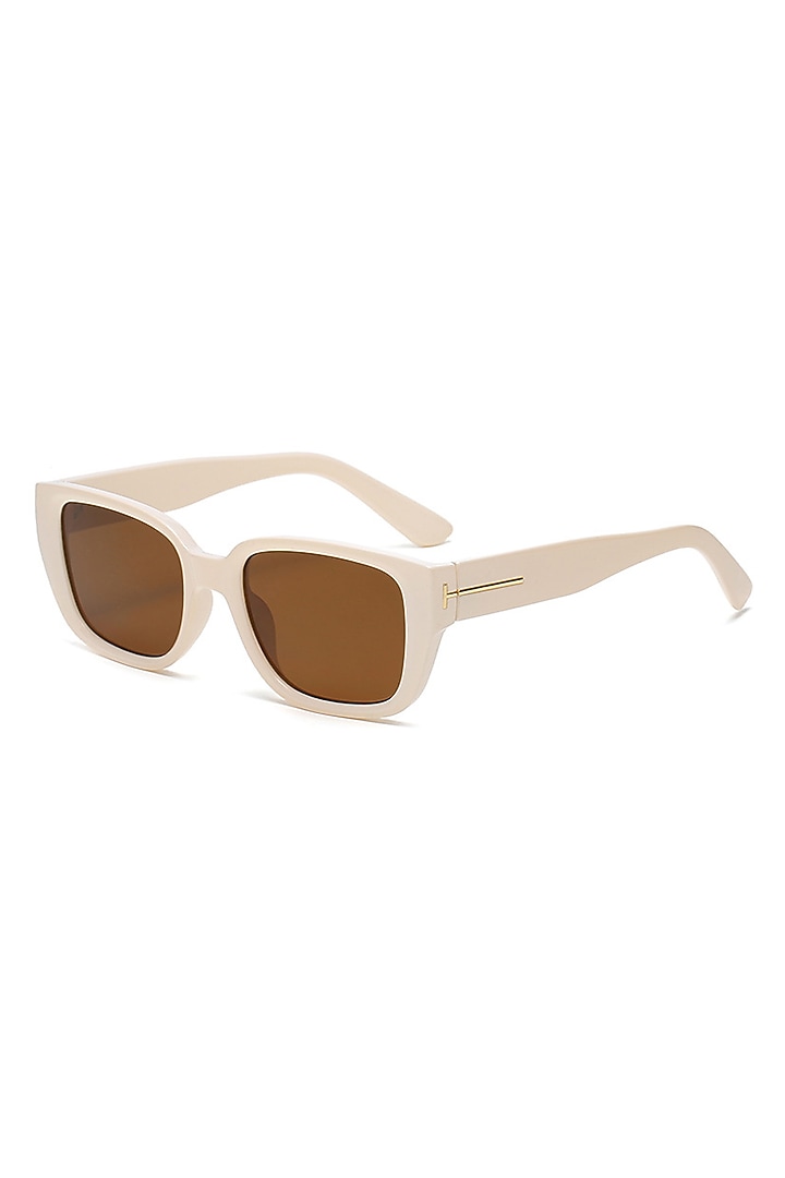 Beige Polycarbonate Sunglasses by The Tinted Story at Pernia's Pop Up Shop