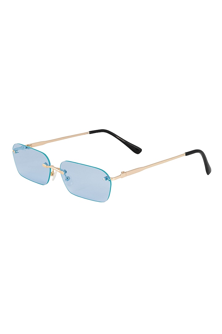 Blue Metal Sunglasses by The Tinted Story at Pernia's Pop Up Shop