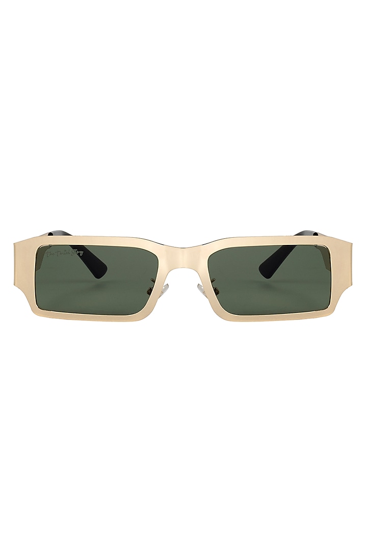 Golden Metal Sunglasses by The Tinted Story at Pernia's Pop Up Shop