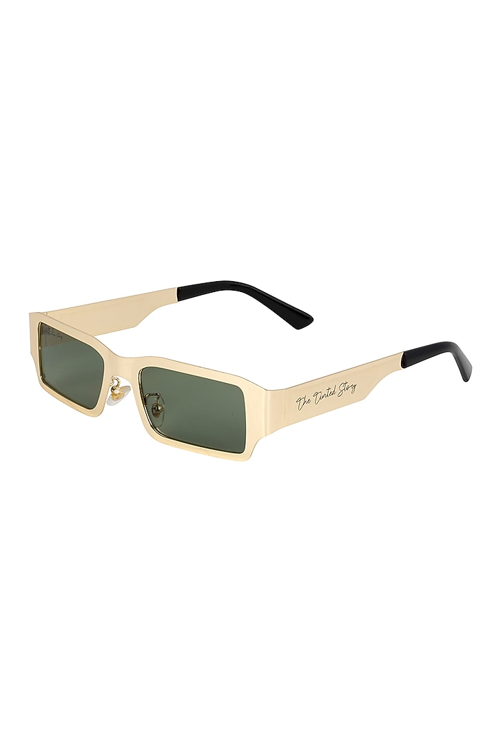 Golden Metal Sunglasses by The Tinted Story at Pernia's Pop Up Shop