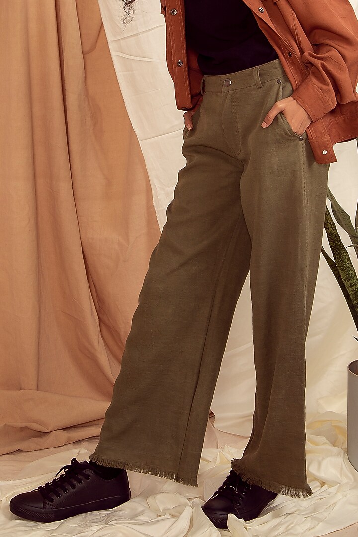 Winter Moss Wide-Legged Pants by The Terra Tribe at Pernia's Pop Up Shop