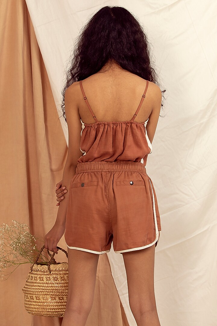 Copper Brown Lounge Shorts by The Terra Tribe at Pernia's Pop Up Shop