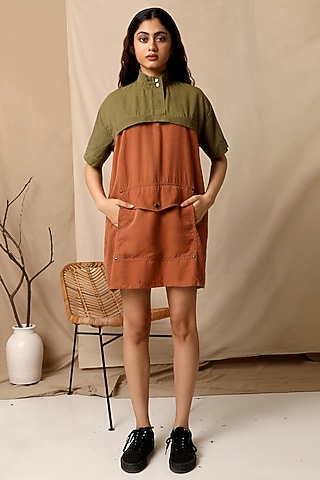 Multi Colored Oversized Shirt Dress by The Terra Tribe