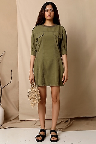 Winter Moss Tencel Twill Dress by The Terra Tribe