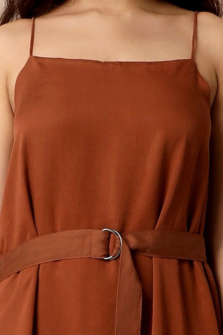 Copper Brown Slip Summer Dress by The Terra Tribe at Pernia's Pop Up Shop