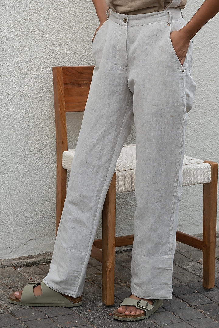 Off-White Handwoven Pants by The Terra Tribe at Pernia's Pop Up Shop