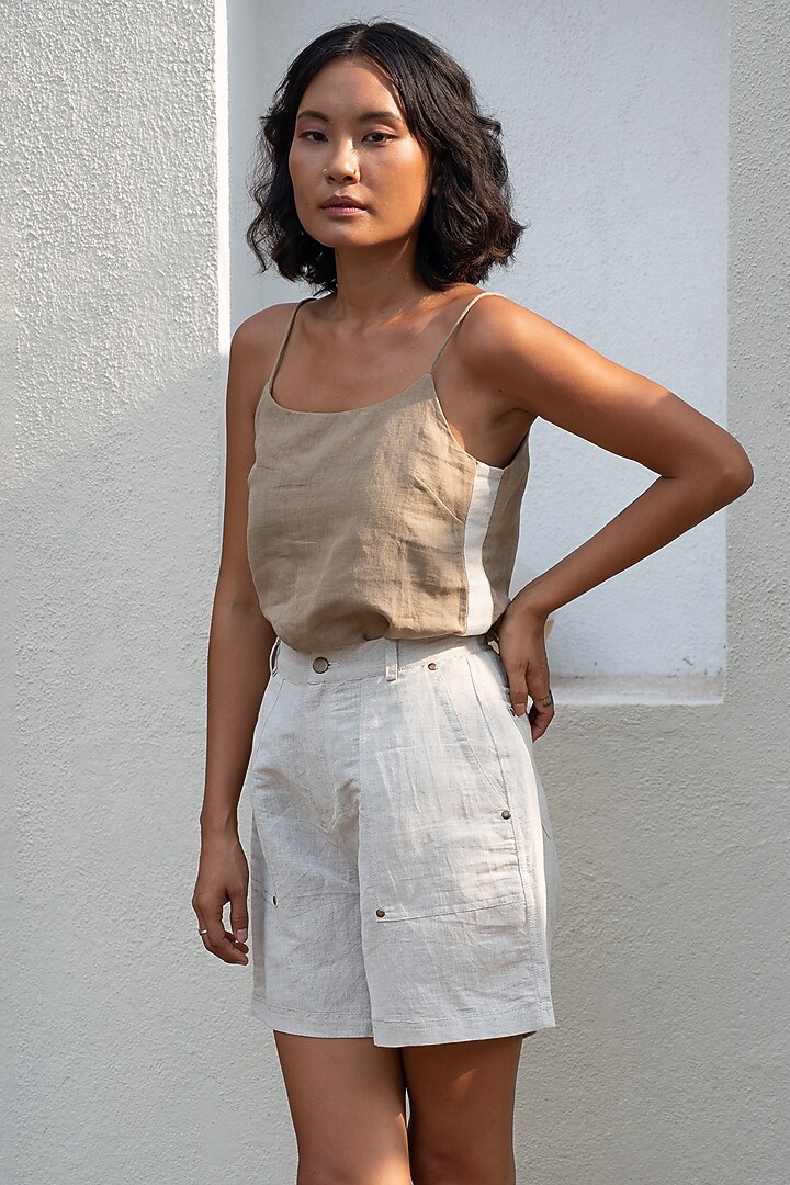 Khaki Hemp Cami Top by The Terra Tribe at Pernia's Pop Up Shop