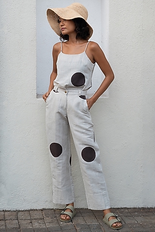 Off-White Printed Cami Top by The Terra Tribe