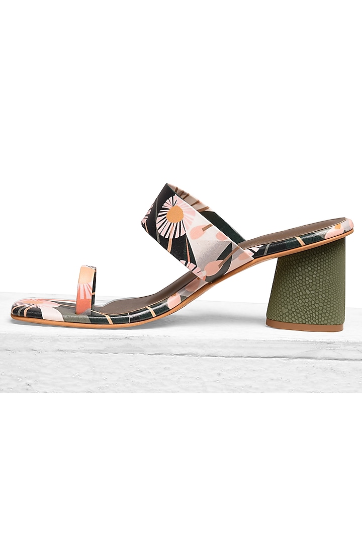 Multi-Colored Block Heels With Print by Tic Tac Toe