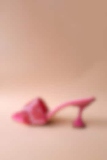 Pink Embellished Block Heels by Tic Tac Toe