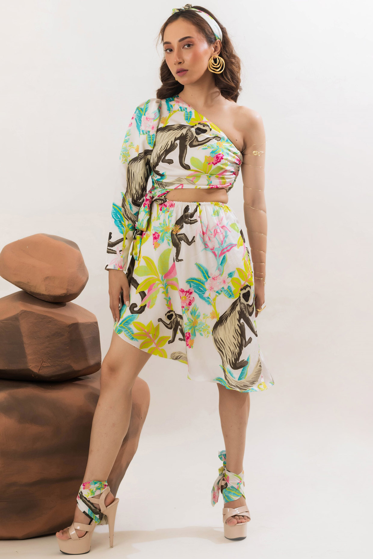 Jungle one shoulder dress shop