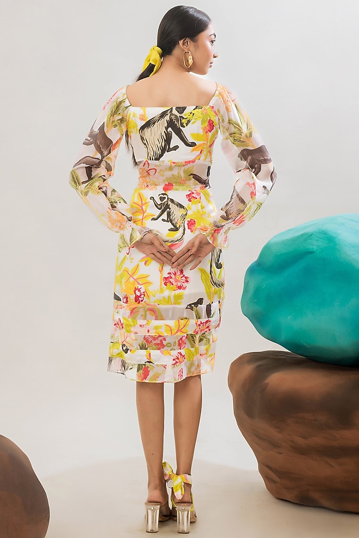 Multi-Colored Organza Printed Sheer Trench Coat With Belt by That Thing You Love at Pernia's Pop Up Shop