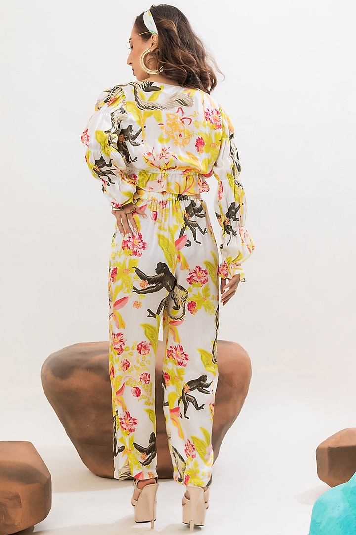 Multi-Colored Viscose Satin Co-Ord Set by That Thing You Love at Pernia's Pop Up Shop