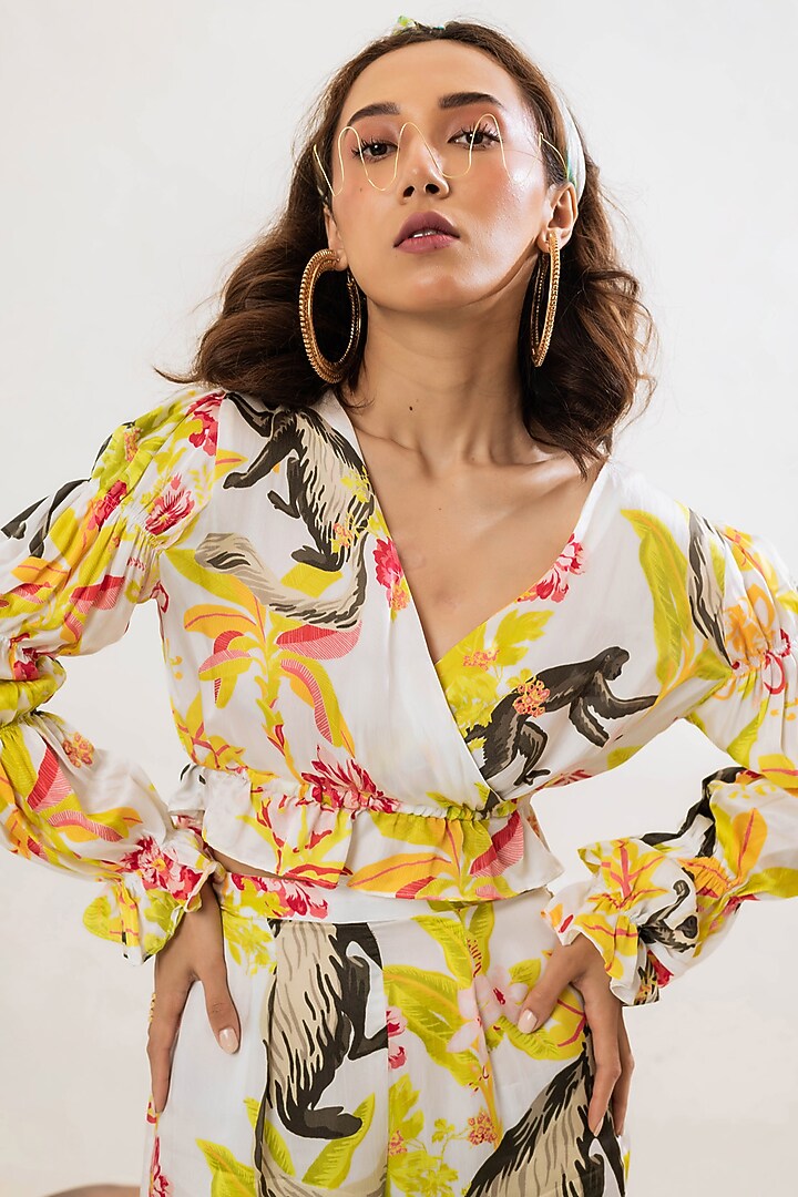 Multi-Colored Viscose Satin Co-Ord Set by That Thing You Love at Pernia's Pop Up Shop