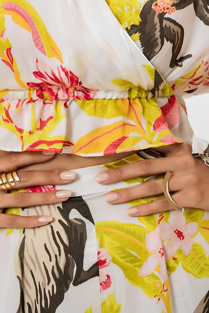 Multi-Colored Viscose Satin Co-Ord Set by That Thing You Love at Pernia's Pop Up Shop
