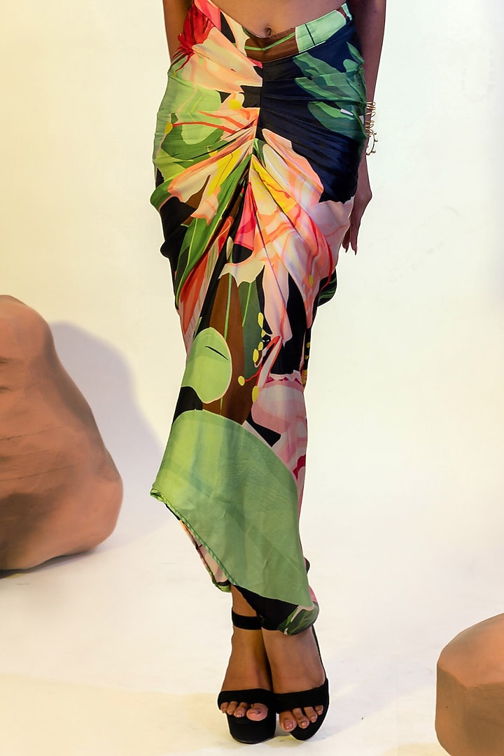 Black Viscose Satin Corset Top by That Thing You Love at Pernia's Pop Up Shop