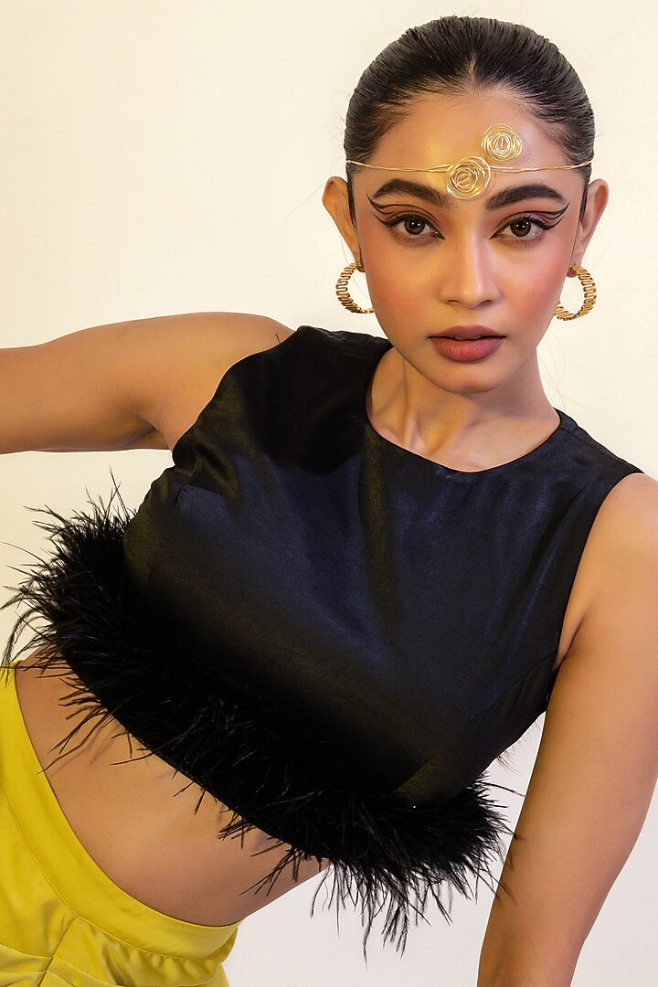 Black Viscose Satin Top by That Thing You Love at Pernia's Pop Up Shop
