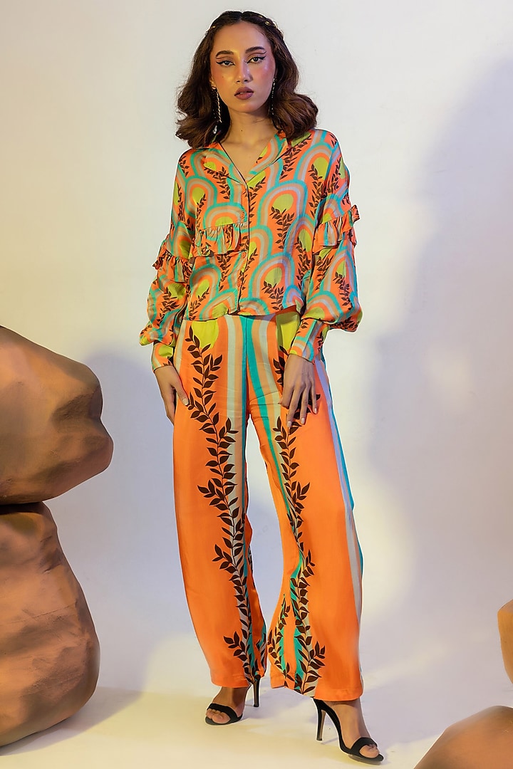Multi-Colored Natural Satin Pants by That Thing You Love
