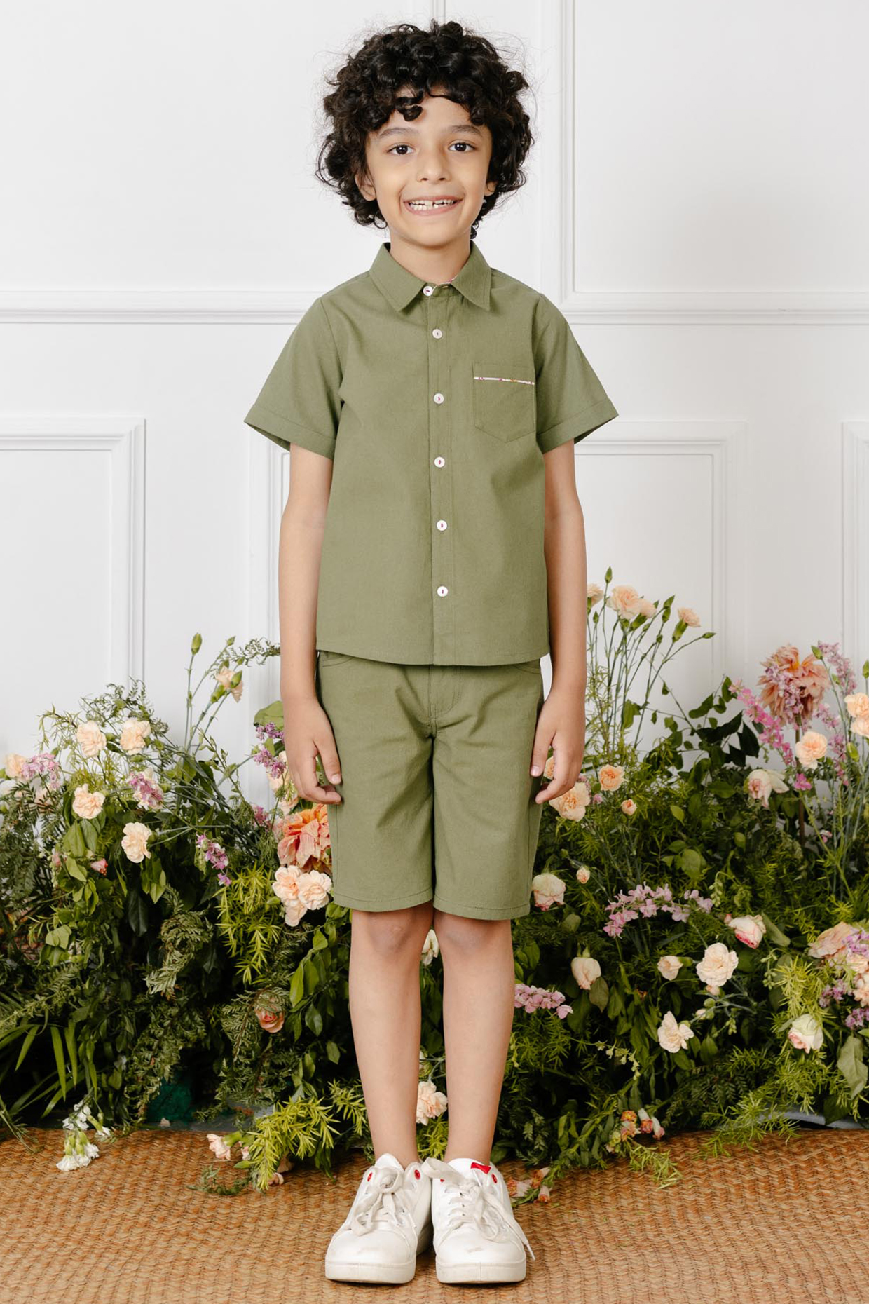 Boys olive green shirt hotsell
