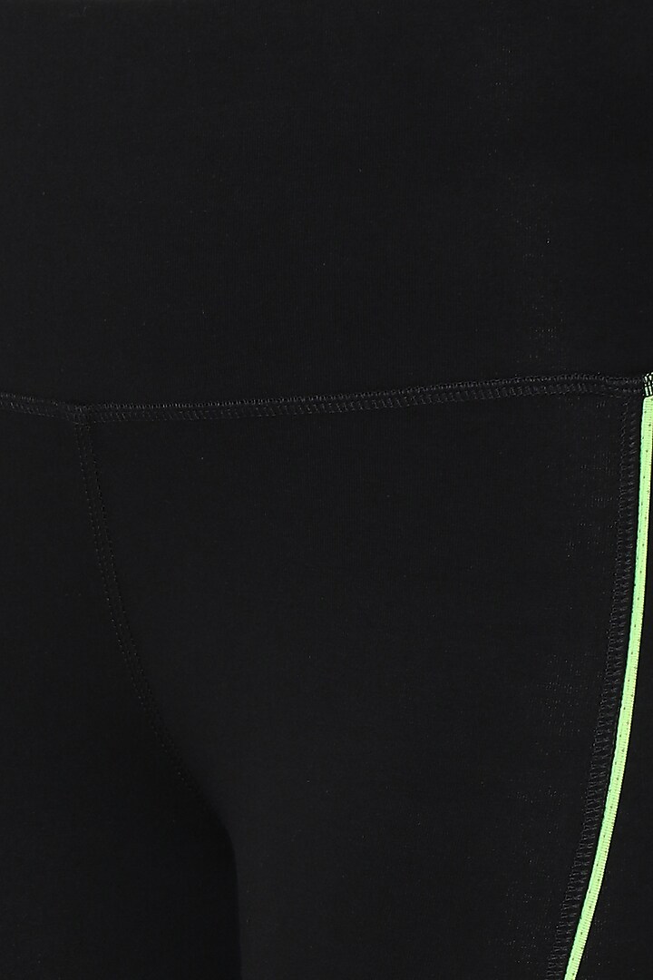 Black Striped Leggings by TUNA ACTIVE at Pernia's Pop Up Shop