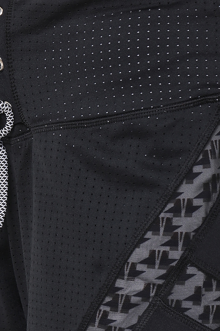 Black Printed Shorts by TUNA ACTIVE at Pernia's Pop Up Shop