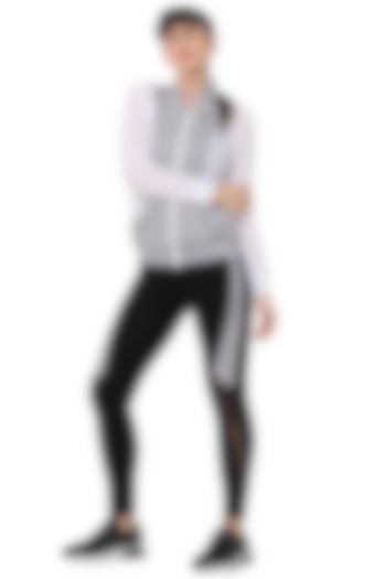 White & Black Printed Tracksuit by TUNA ACTIVE at Pernia's Pop Up Shop