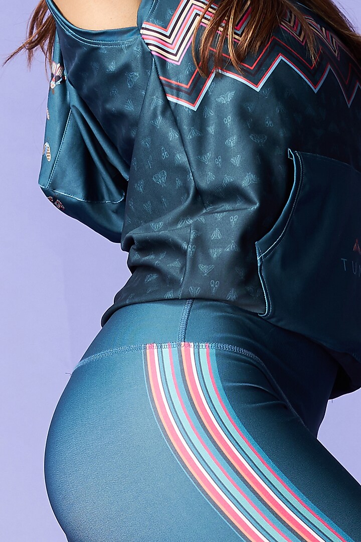 Teal Green Printed Co-Ord Set by TUNA ACTIVE at Pernia's Pop Up Shop
