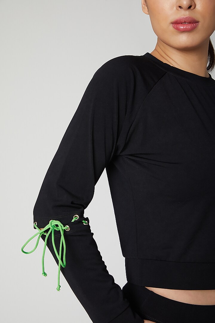 Black Sweatshirt With Joggers by TUNA ACTIVE at Pernia's Pop Up Shop