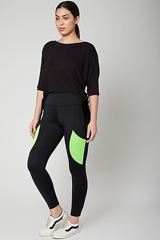 Black T-Shirt With Tie-Ups by TUNA ACTIVE
