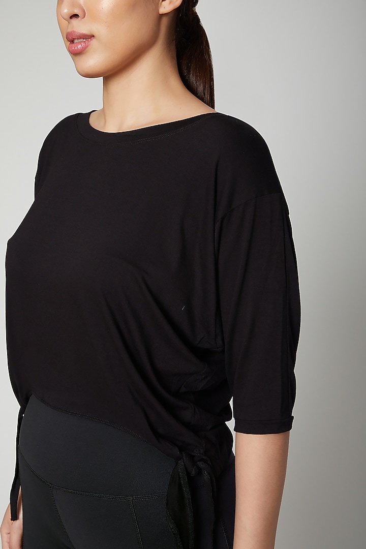 Black Leggings With Neon Green Patch by TUNA ACTIVE at Pernia's Pop Up Shop
