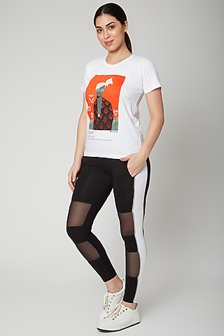 White Cotton Lycra T-Shirt by TUNA ACTIVE