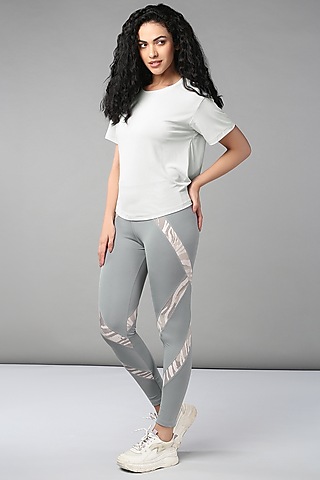 White & Grey Polyblend Co-Ord Set by TUNA ACTIVE