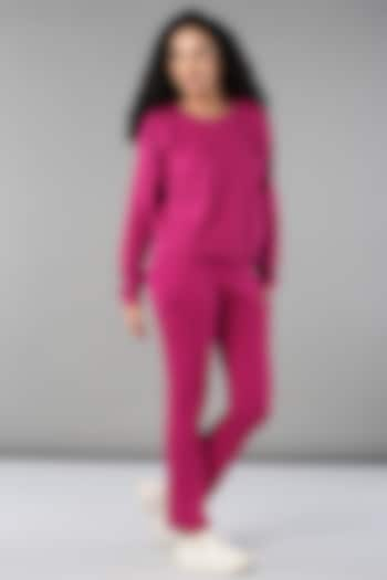 Deep Pink Cotton Lycra Co-Ord Set by TUNA ACTIVE at Pernia's Pop Up Shop