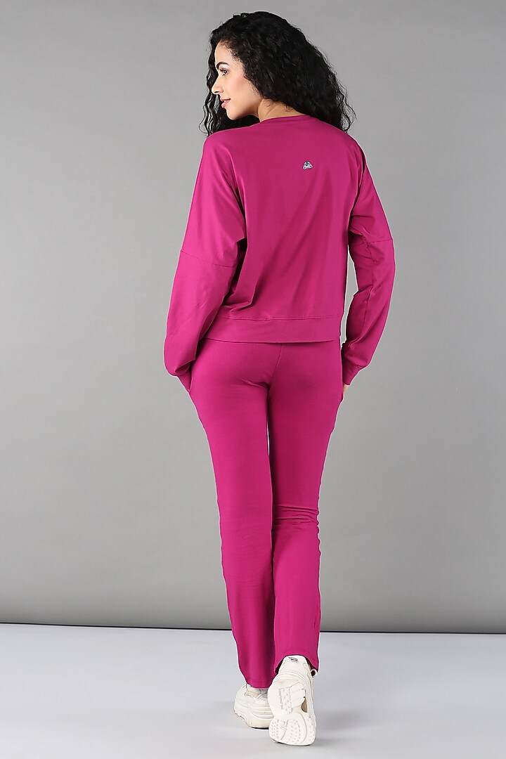 Deep Pink Cotton Lycra Co-Ord Set by TUNA ACTIVE at Pernia's Pop Up Shop