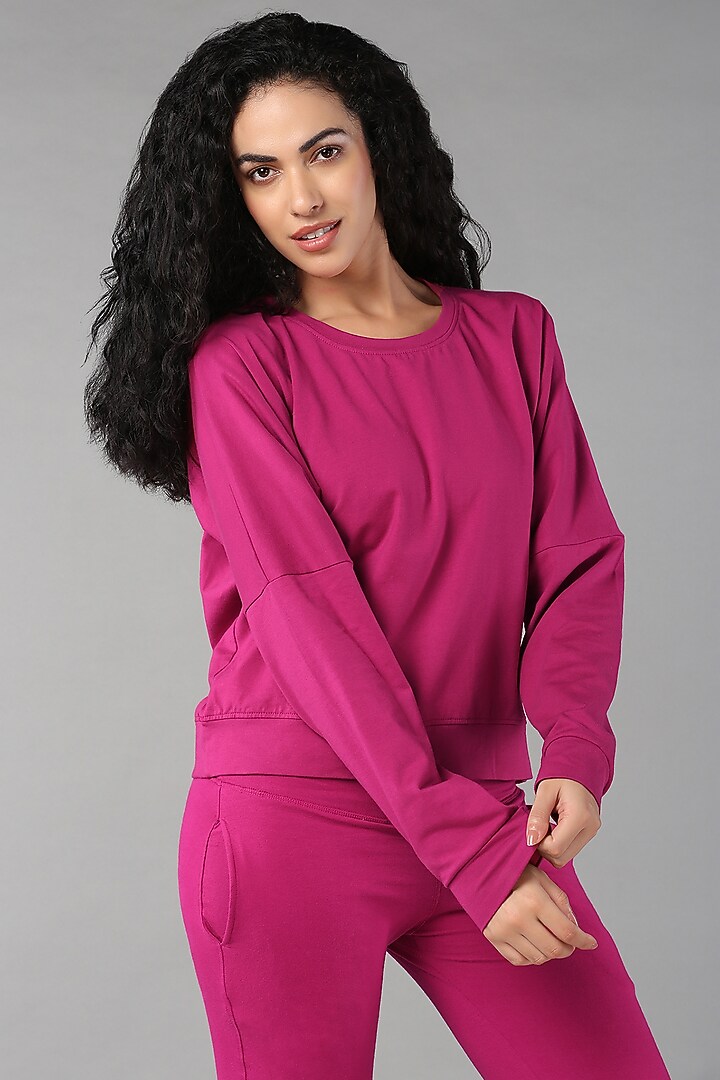 Deep Pink Cotton Lycra Co-Ord Set by TUNA ACTIVE at Pernia's Pop Up Shop