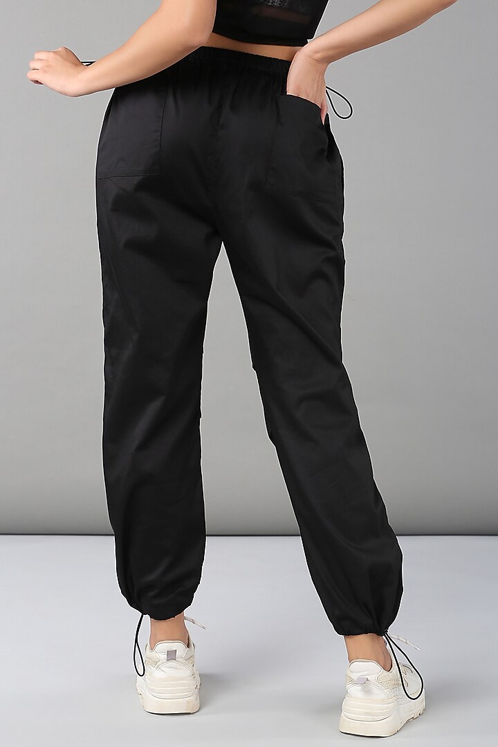 Black Cotton Parachute Pants by TUNA ACTIVE at Pernia's Pop Up Shop