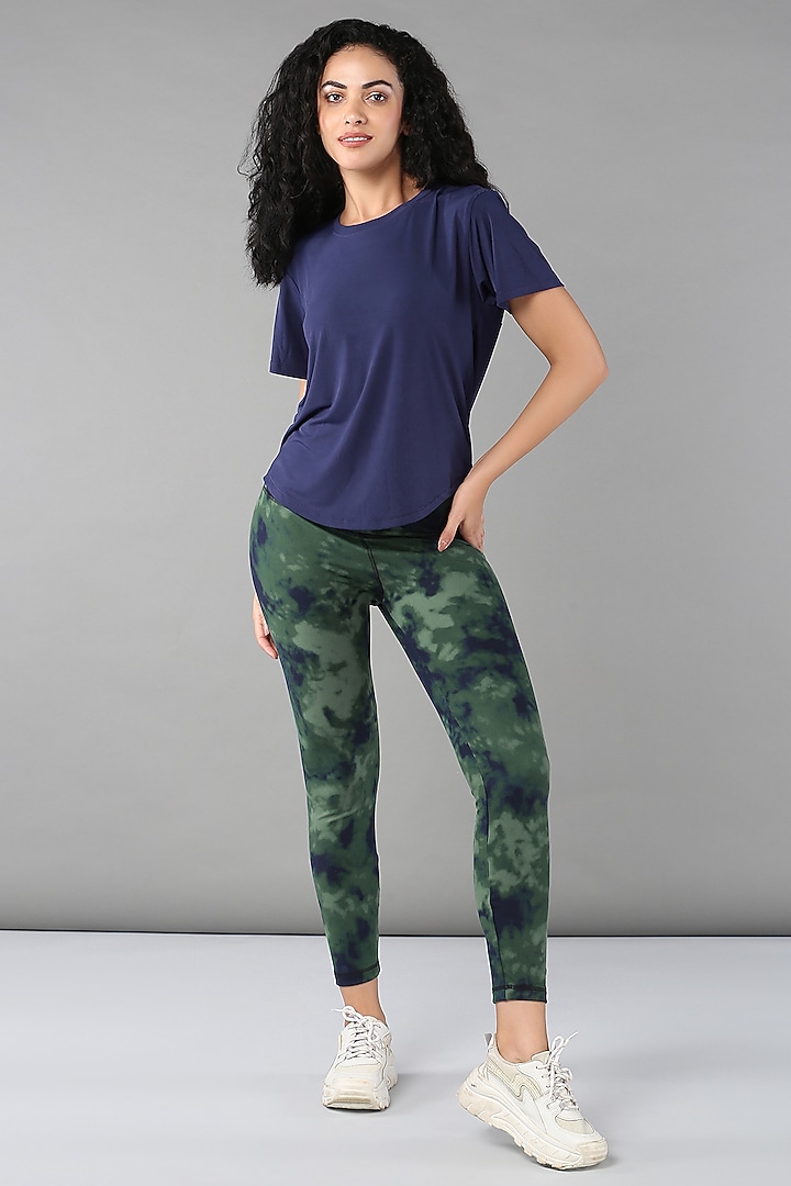 Dark Blue Poly Blend T-Shirt by TUNA ACTIVE at Pernia's Pop Up Shop