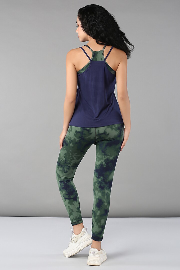 Blue & Green Polyblend Tie-Dye Printed Co-Ord Set by TUNA ACTIVE at Pernia's Pop Up Shop