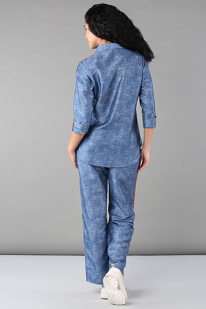 Blue Denim Linen Co-Ord Set by TUNA ACTIVE at Pernia's Pop Up Shop
